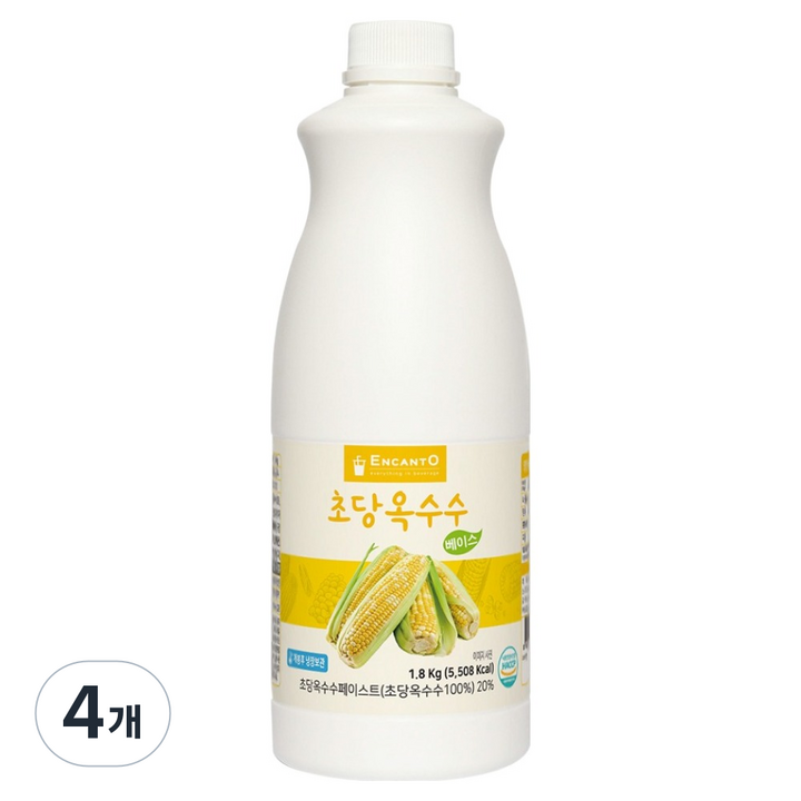 엔칸토 초당옥수수 음료베이스, 4개, 1.8kg