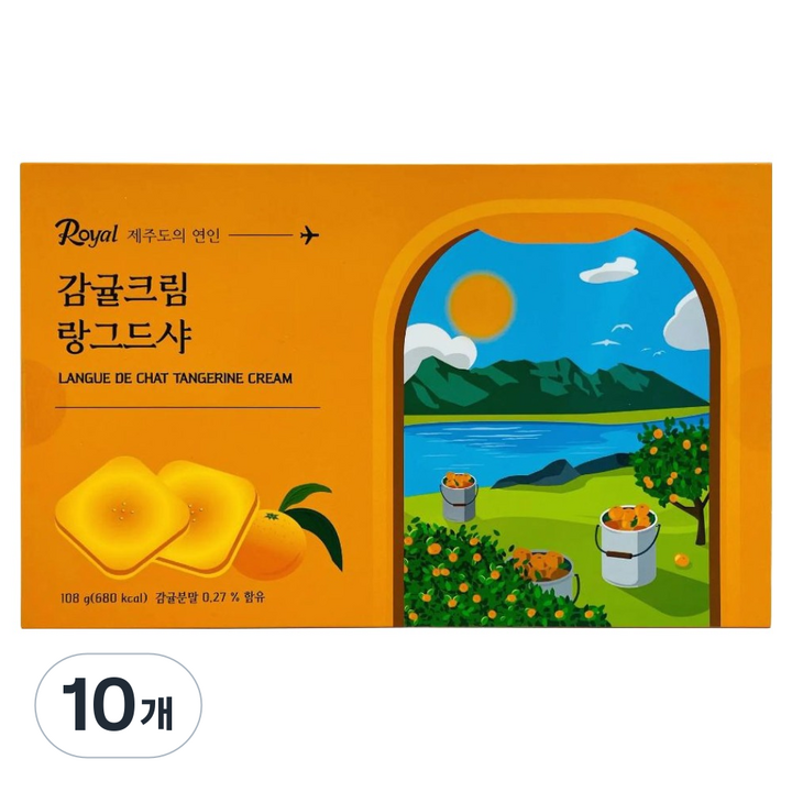 제주 감귤크림 랑그드샤, 108g, 10개