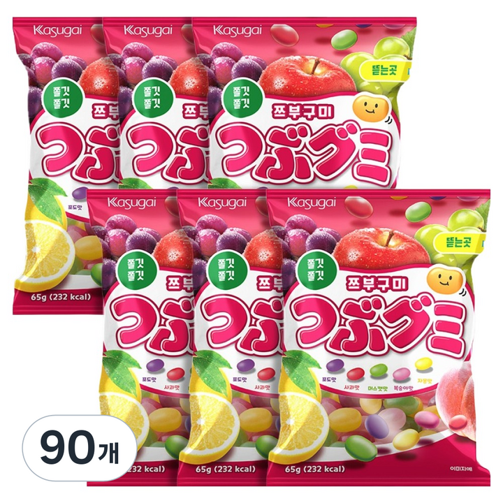 카수가이 쯔부구미 젤리빈, 65g, 90개
