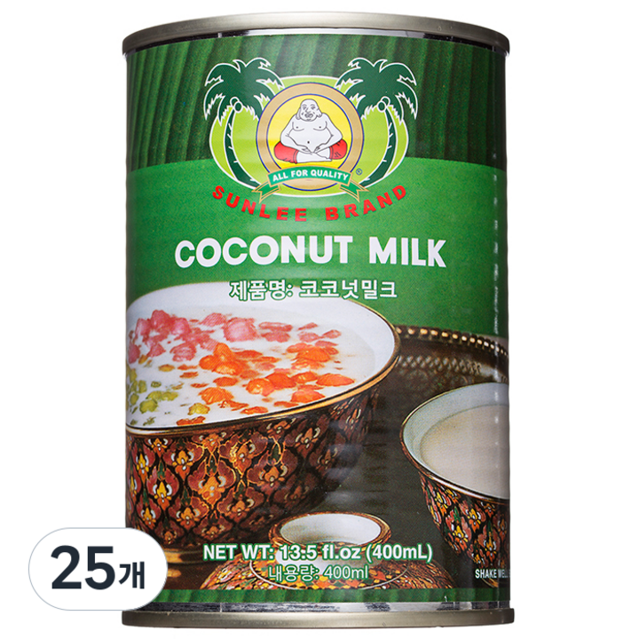 정원에프앤에스 썬리 코코넛 밀크 400ml, 25개