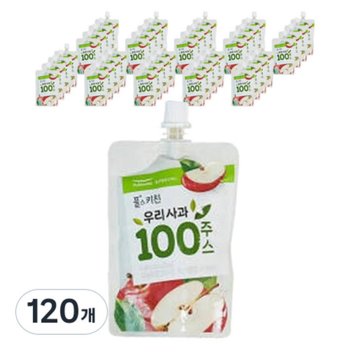풀무원 풀스키친 우리사과100주스, 120개, 100ml