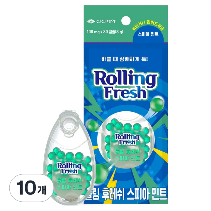 신신제약 롤링후레쉬 스피아민트 30p, 10개, 3g
