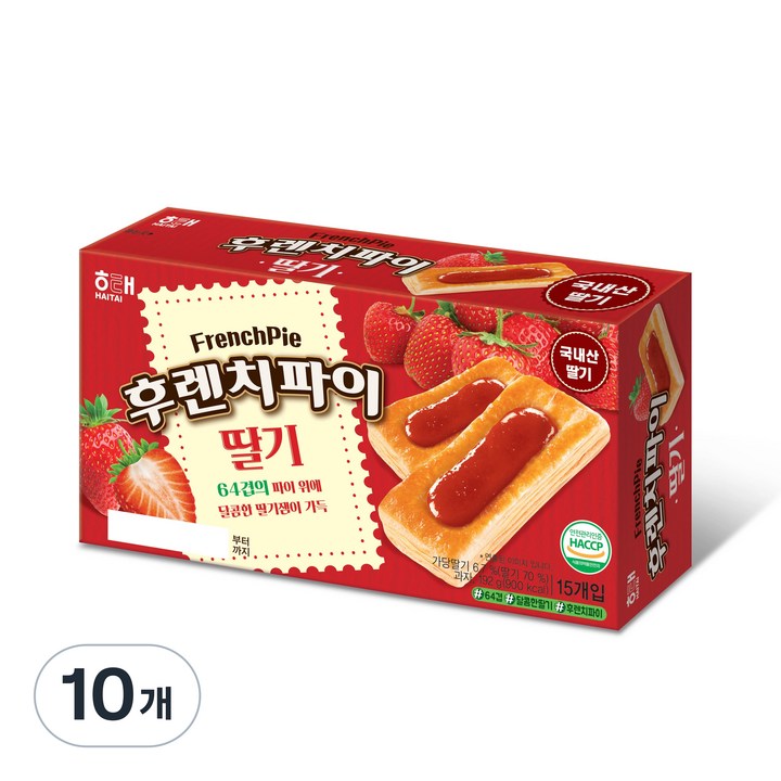 후렌치파이 딸기, 192g, 10개