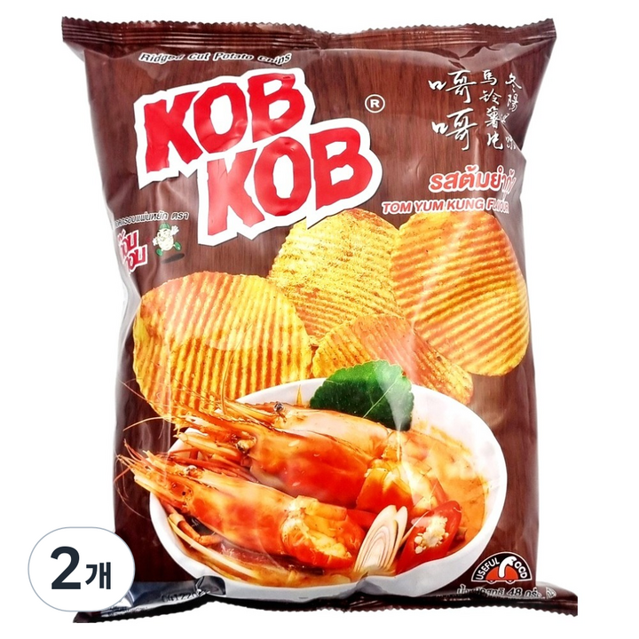 유즈풀 콥콥 포테이토 칩 똠얌꿍향, 2개, 48g