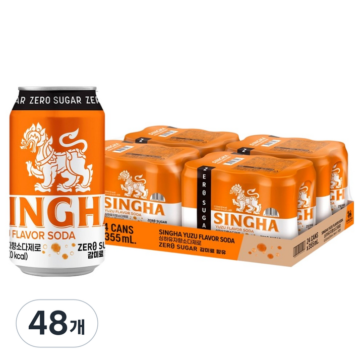 싱하 유자향 소다제로, 48개, 355ml