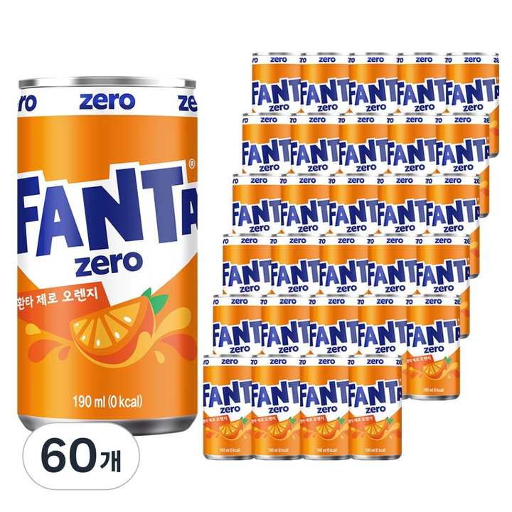 환타 제로 오렌지 탄산음료, 190ml, 60개