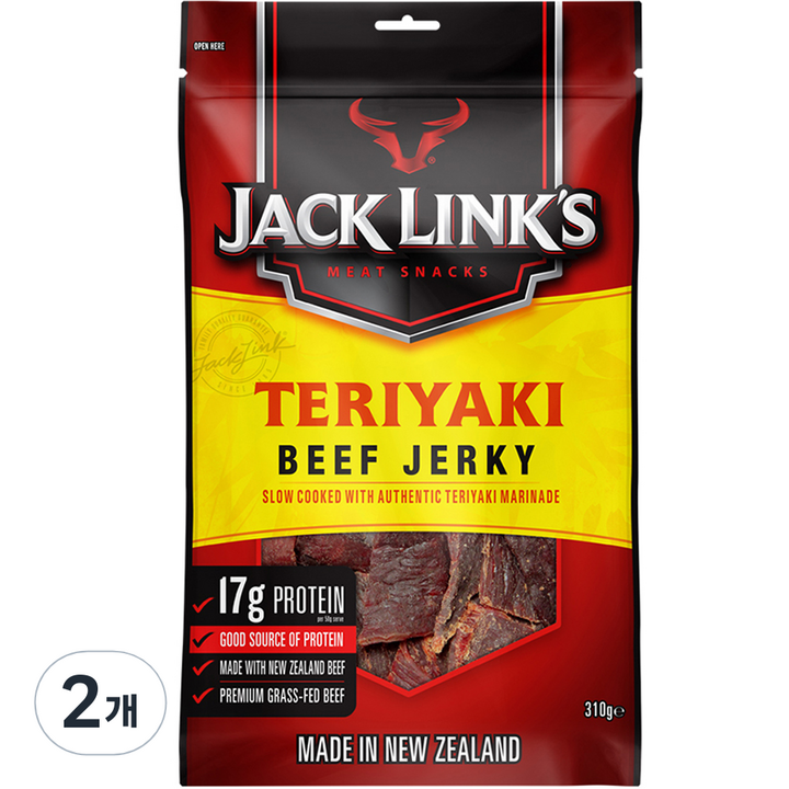 잭링크스 비프 져키 데리야키 육포, 310g, 2개