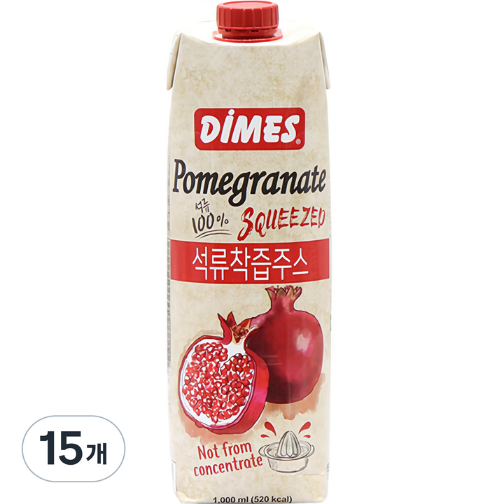 디메스 석류 착즙 주스, 1L, 15개