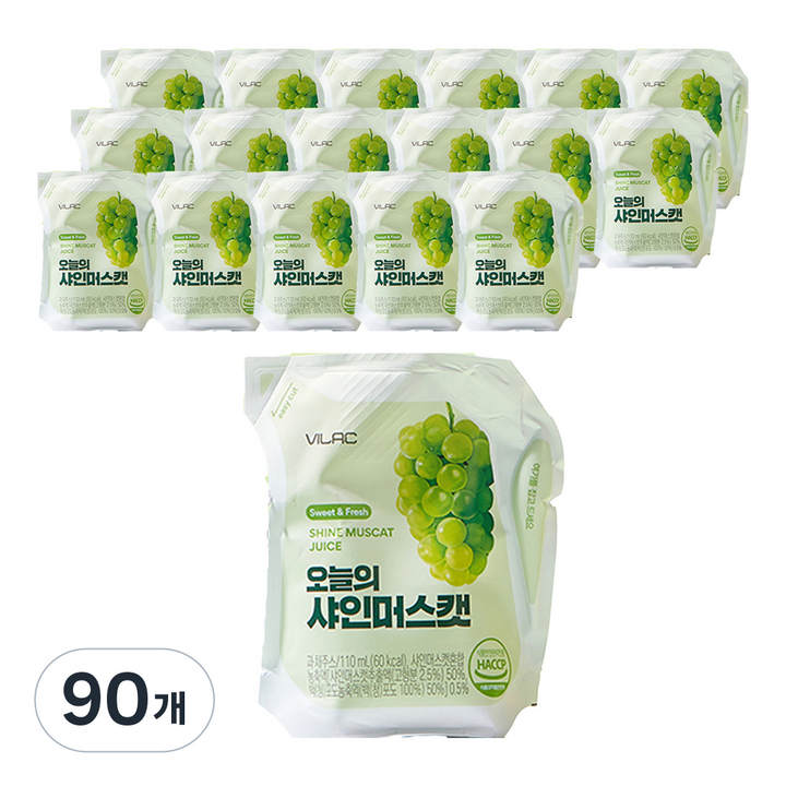 비락 오늘의 샤인머스캣, 110ml, 90개