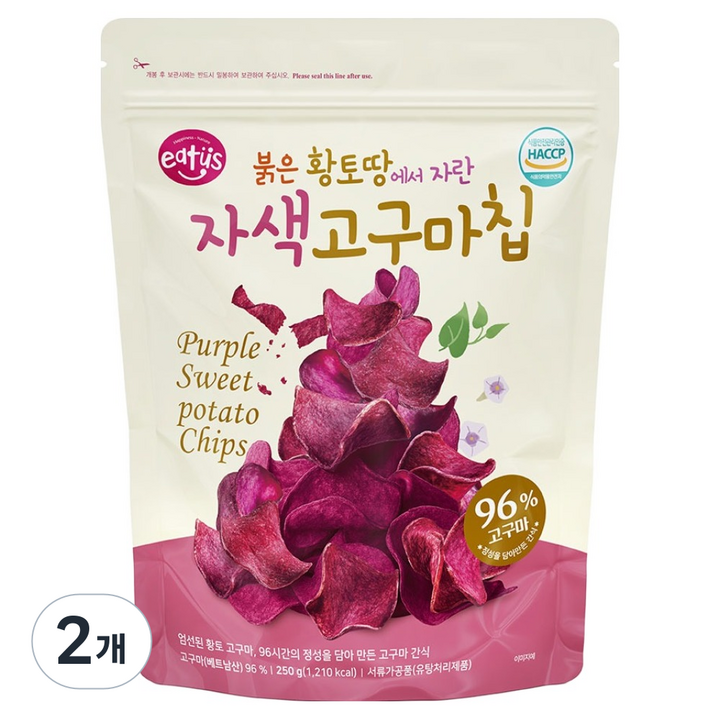 이더스 자색 고구마칩, 250g, 2개
