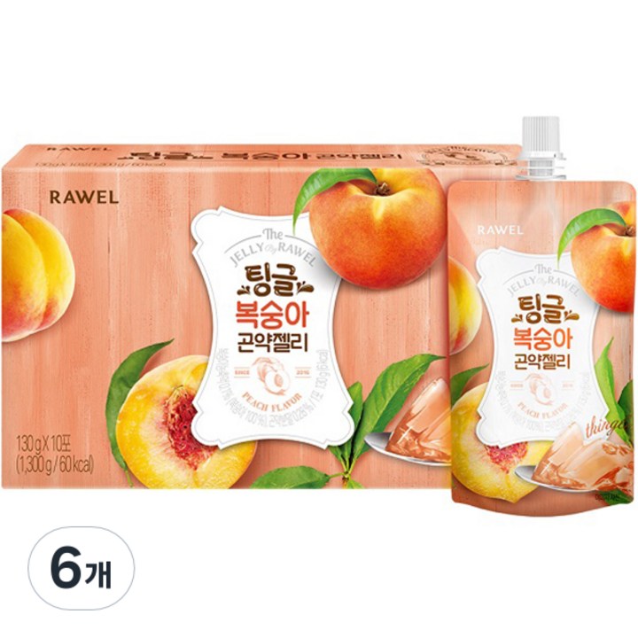 팅글 복숭아 곤약젤리 10개입, 1.3kg, 6개