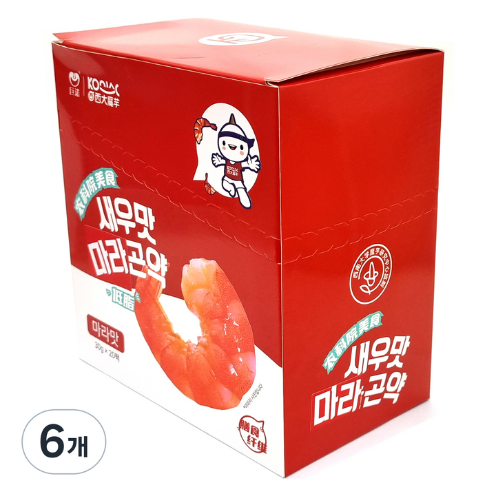 새우맛 마라곤약 20개입, 600g, 6개