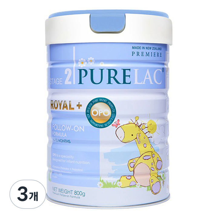 퓨어락 로열플러스 분유 2단계, 800g, 3개