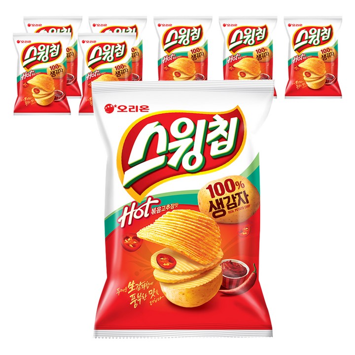 오리온 스윙칩 볶음고추장맛, 60g, 8개