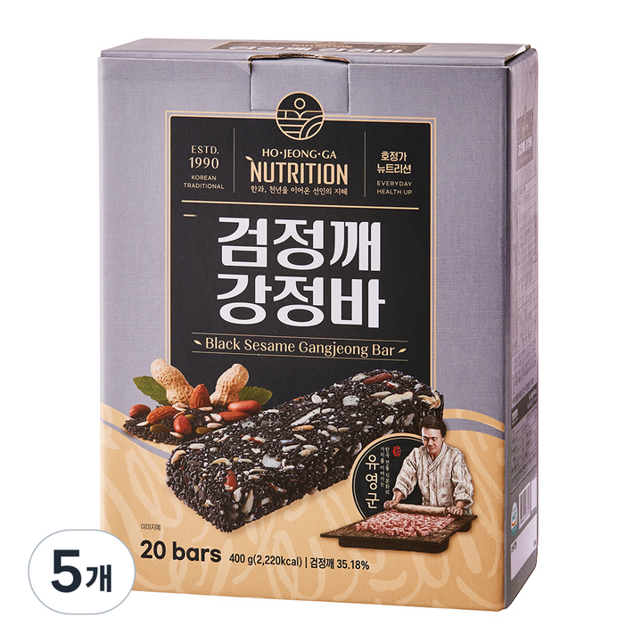 호정가 검정깨 강정바 20p, 400g, 5개
