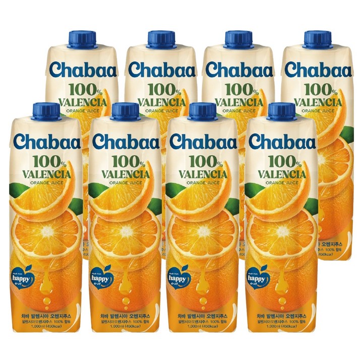 차바 발렌시아 오렌지주스, 1L, 8개