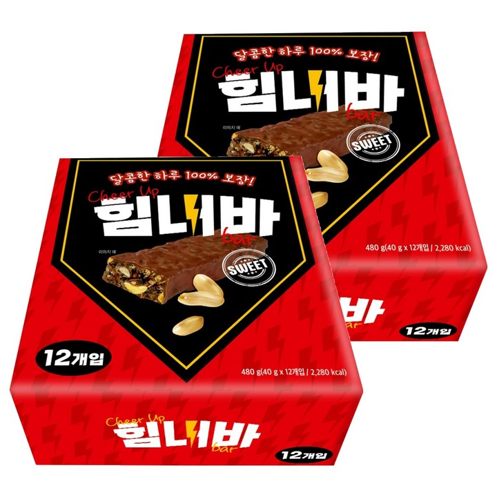 힘내바 초코 스니커즈, 40g, 24개