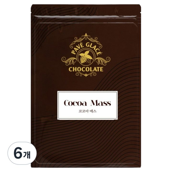 파베글라스 무가당 카카오매스 다크초콜릿, 6개, 200g