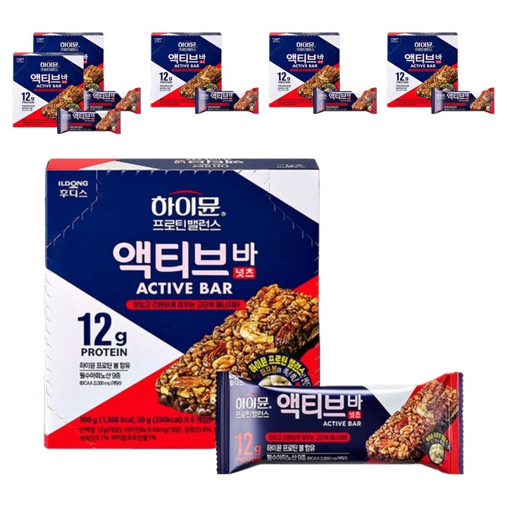하이뮨 프로틴밸런스 액티브 바 넛츠 6p, 300g, 6개