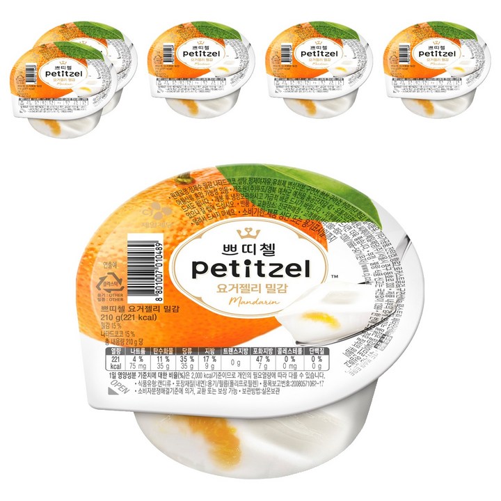 쁘띠첼 요거젤리 밀감, 210g, 6개