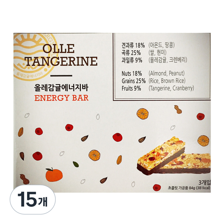 [씨앤미] 올레감귤에너지바, 84g, 15개