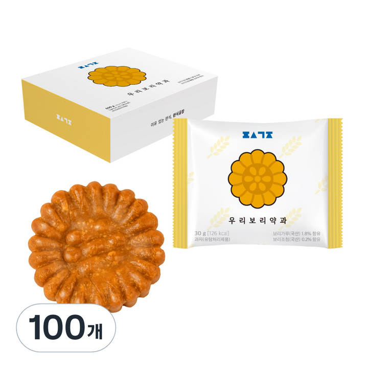 편식공장 우리보리 약과, 30g, 100개