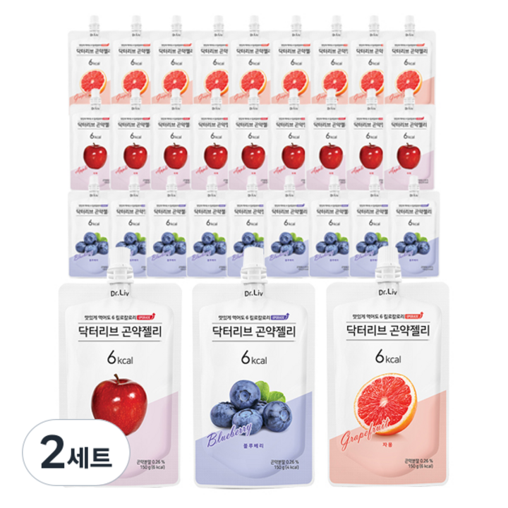 닥터리브 곤약젤리 자몽 10p + 블루베리 10p + 사과 10p 세트, 2세트, 150g