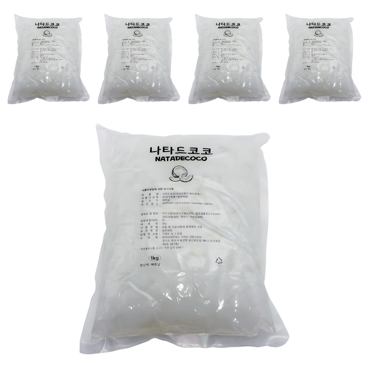 코코넛젤리 8mm 음료용, 1kg, 5개
