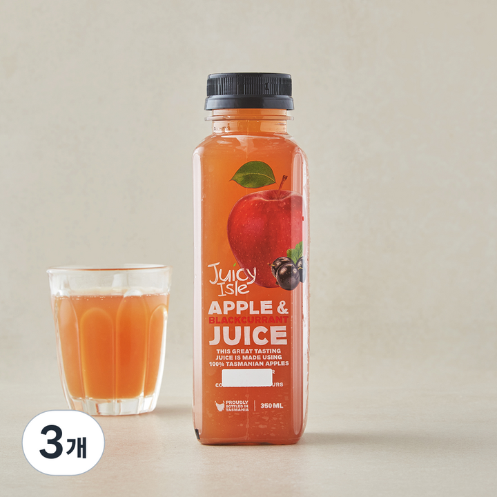 쥬씨아일 애플 & 블랙커런트 주스, 3개, 350ml