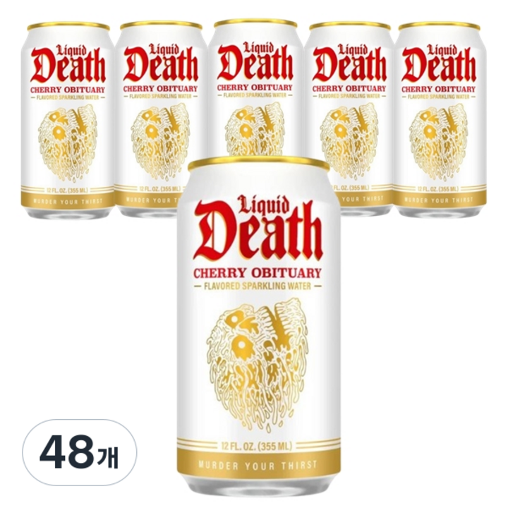 리퀴드데스 체리향 스파클링 워터, 48개, 355ml