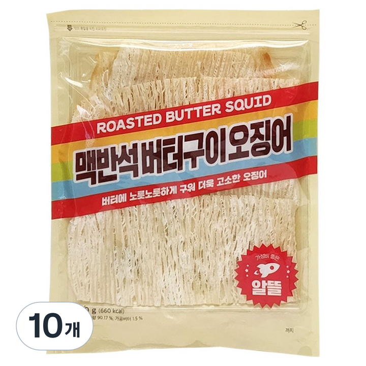 정화식품 맥반석버터구이오징어, 200g, 10개