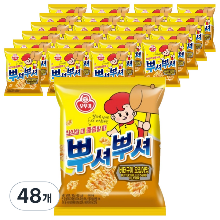 오뚜기 뿌셔뿌셔 버터구이 오징어맛, 90g, 48개