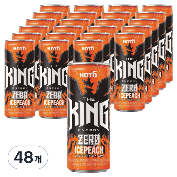 핫식스 더킹 아이스피치 제로, 355ml, 48개