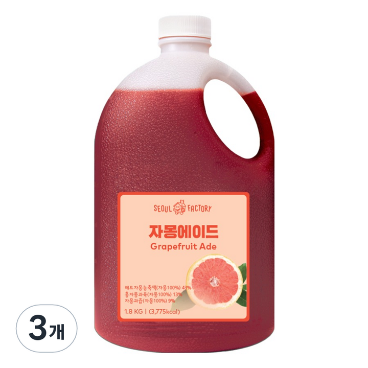 서울팩토리 자몽에이드, 1.8kg, 3개