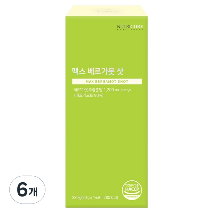 뉴트리코어 맥스 베르가못 샷 14p, 280g, 6개