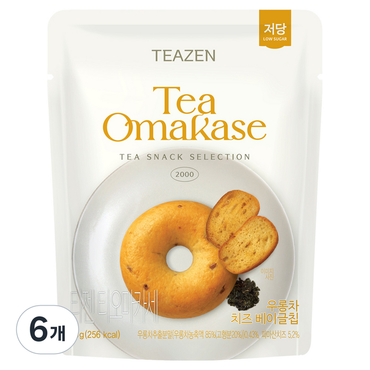 티젠 티오마카세 우롱차 치즈 베이글칩, 6개, 55g