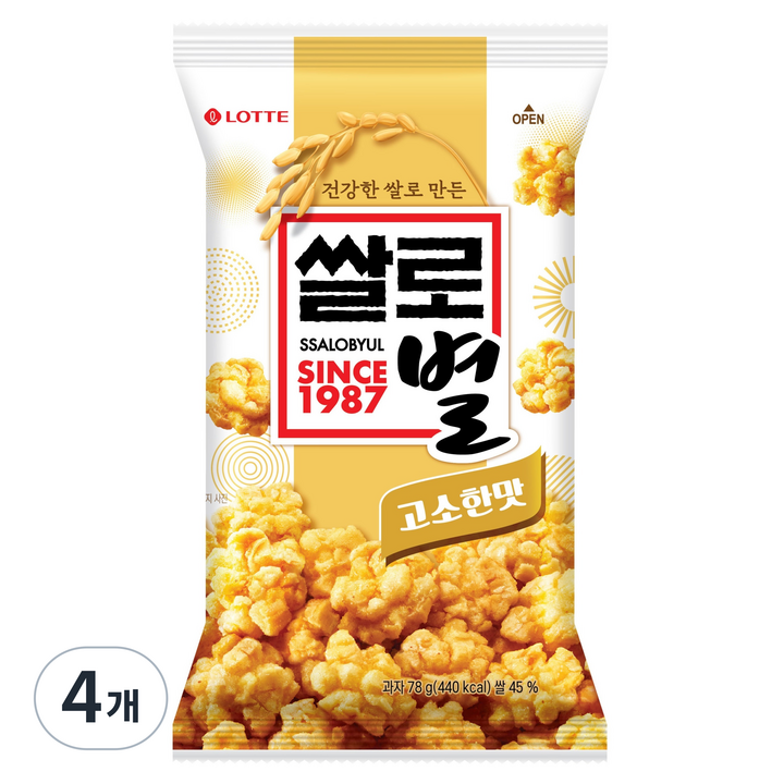 롯데웰푸드 쌀로별 고소한맛, 78g, 4개
