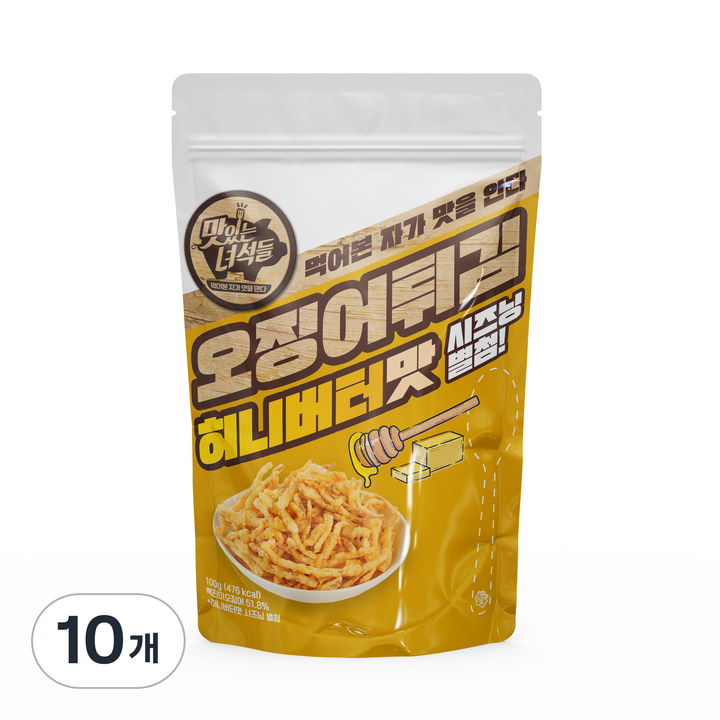 맛있는 녀석들 오징어튀김 허니버터맛, 10개, 100g