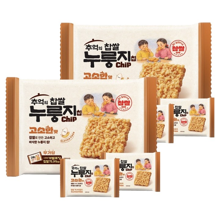 추억의 찹쌀 누룽지 칩 고소한맛 12p, 2개, 288g