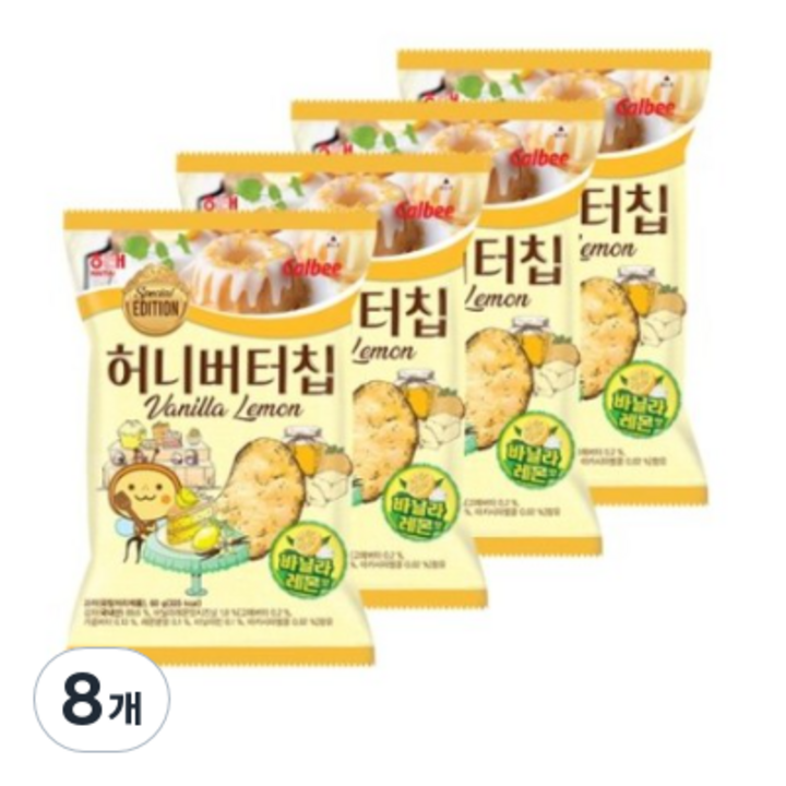 허니버터칩 바닐라레몬, 60g, 8개