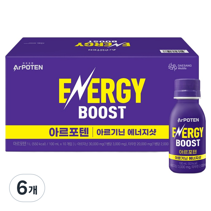 아르포텐 아르기닌 에너지샷 10p, 1L, 6개