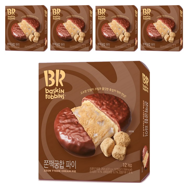 배스킨라빈스 쫀떡궁합 파이, 264g, 5개