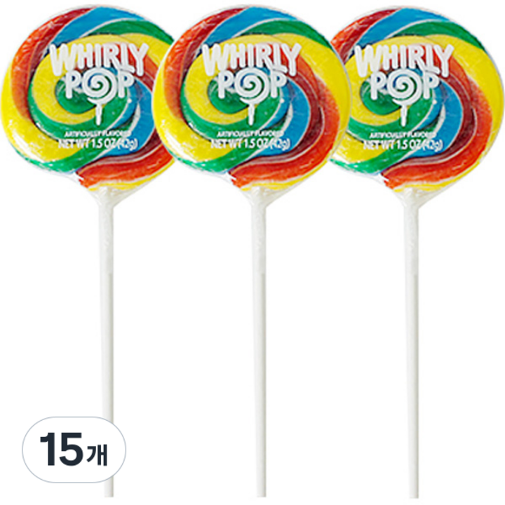 휘리팝 레인보우 롤리팝, 42g, 15개