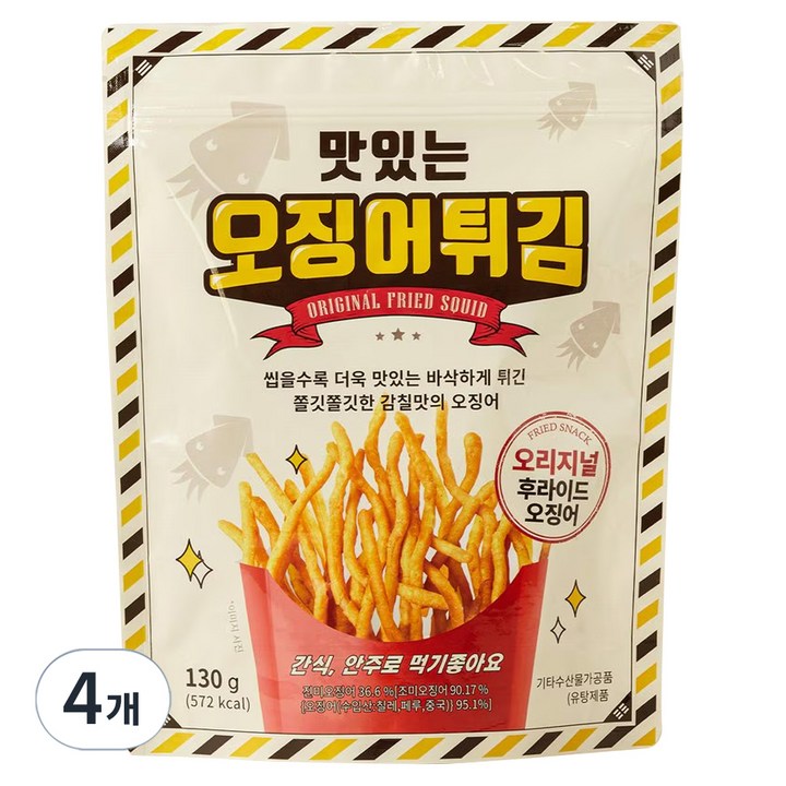 청해명가 맛있는 오징어튀김, 130g, 4개