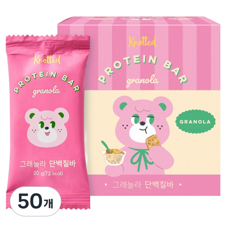 노티드 그래놀라 단백질바, 20g, 50개