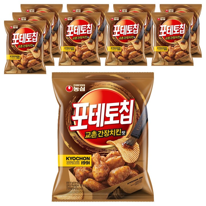 포테토칩 교촌간장치킨맛, 55g, 10개