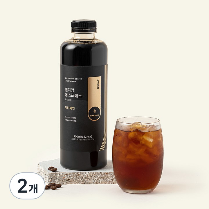 핸디엄 에스프레소 커피원액 디카페인, 900ml, 2개