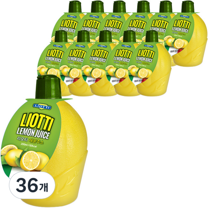 리오티 레몬주스, 200ml, 36개