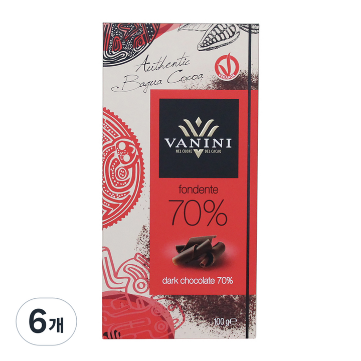 바니니 다크초콜릿 70%, 100g, 6개