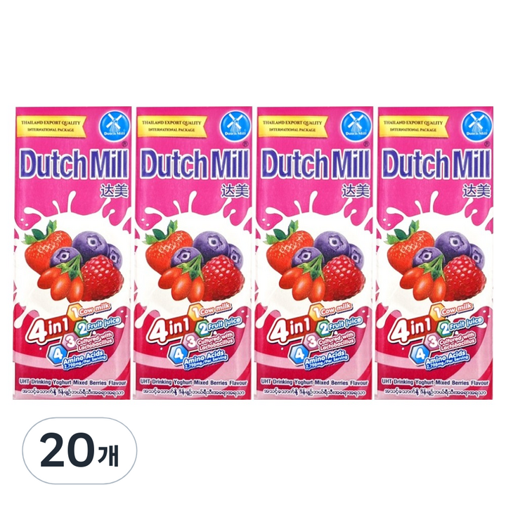 더치밀 요거트 드링크 믹스베리맛, 20개, 180ml